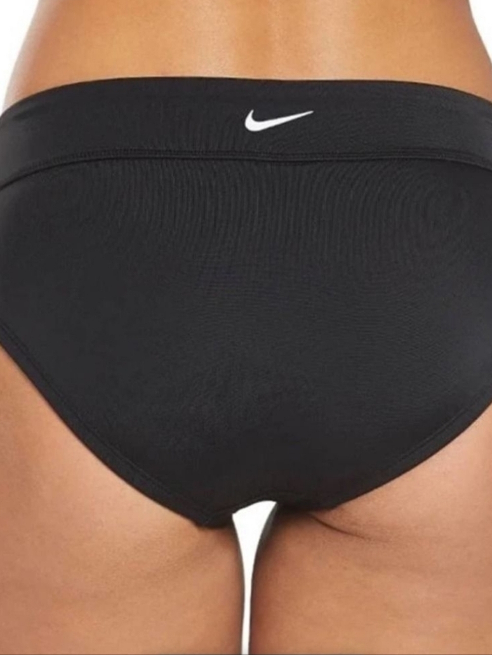 Nike Black Women's Bikini Bottoms with White Swoosh